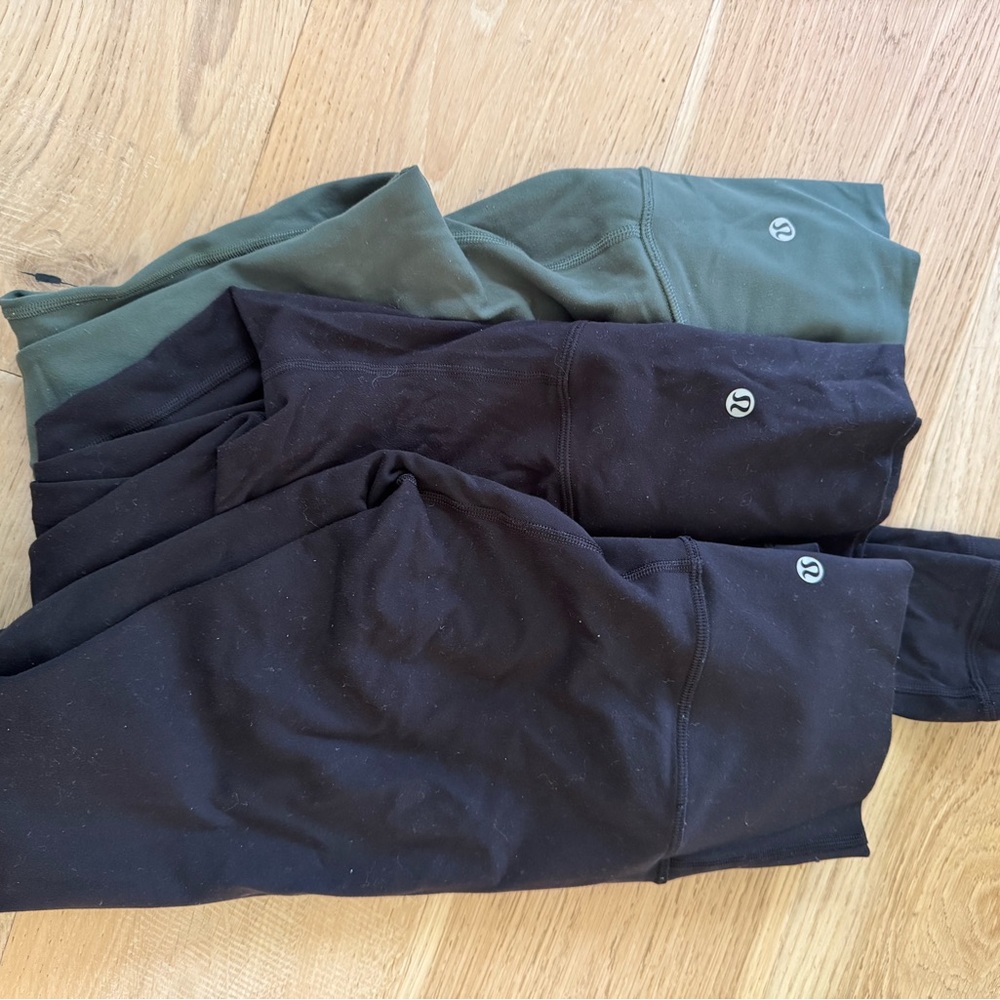 lululemon athletica Black and Green Leggings